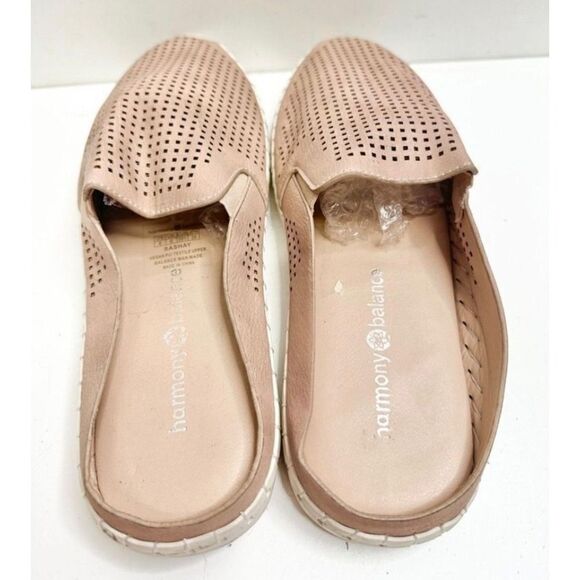 Harmony Balance Sashay Mules Size 8 Beige Perforated Slip On Shoes - Picture 5 of 7